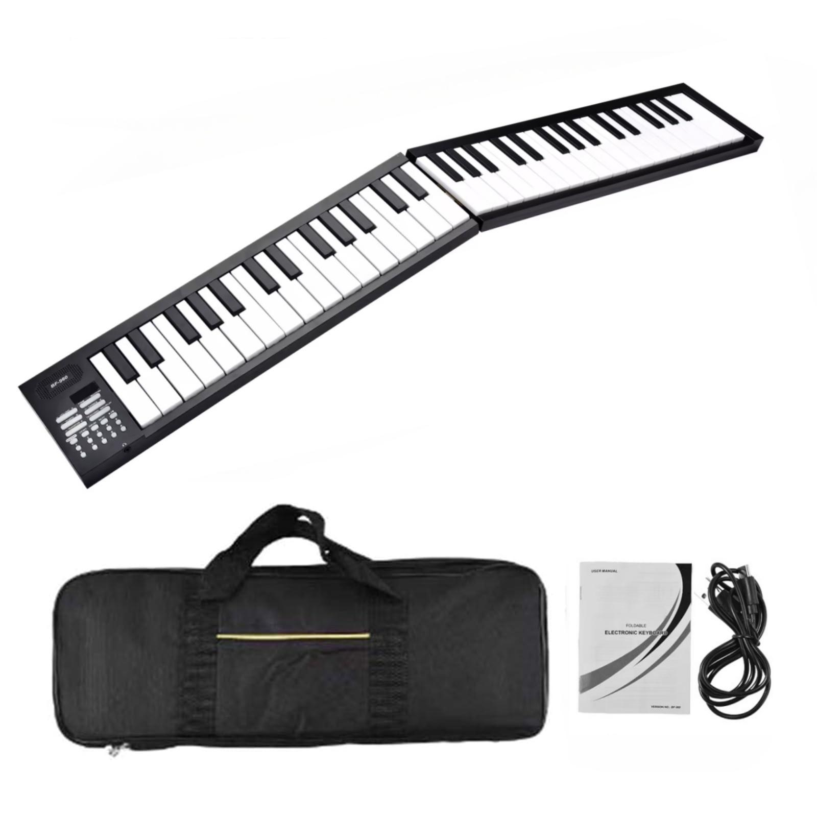 

61 Key Foldable Electronic Piano Portable Piano Keyboard w/LED Display/Built-in Battery/Electronic Keyboard Musical Instrument