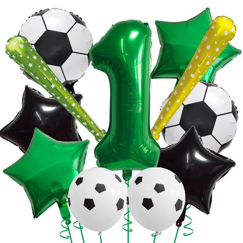 

Competition Green Yin Football Series Aluminum Film Balloon Set Fuel Stick Sports Party Scene Arrangement Decorative Balloons Football Balloon Set 1