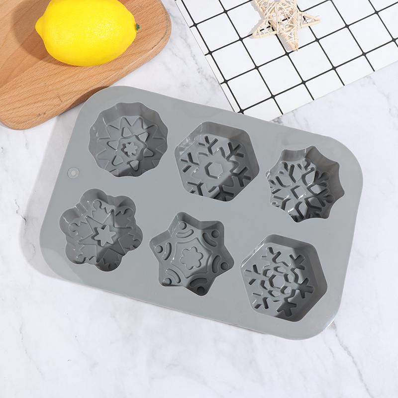 Christmas Snowflake Soap Mold Silicone Aroma Gypsum Plaster Resin Mould DIY Candle Supplies