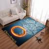 The Lord of the Rings Map and One Ring Design Non-slip Rug Suitable for Living Room and Bedroom Sofas.