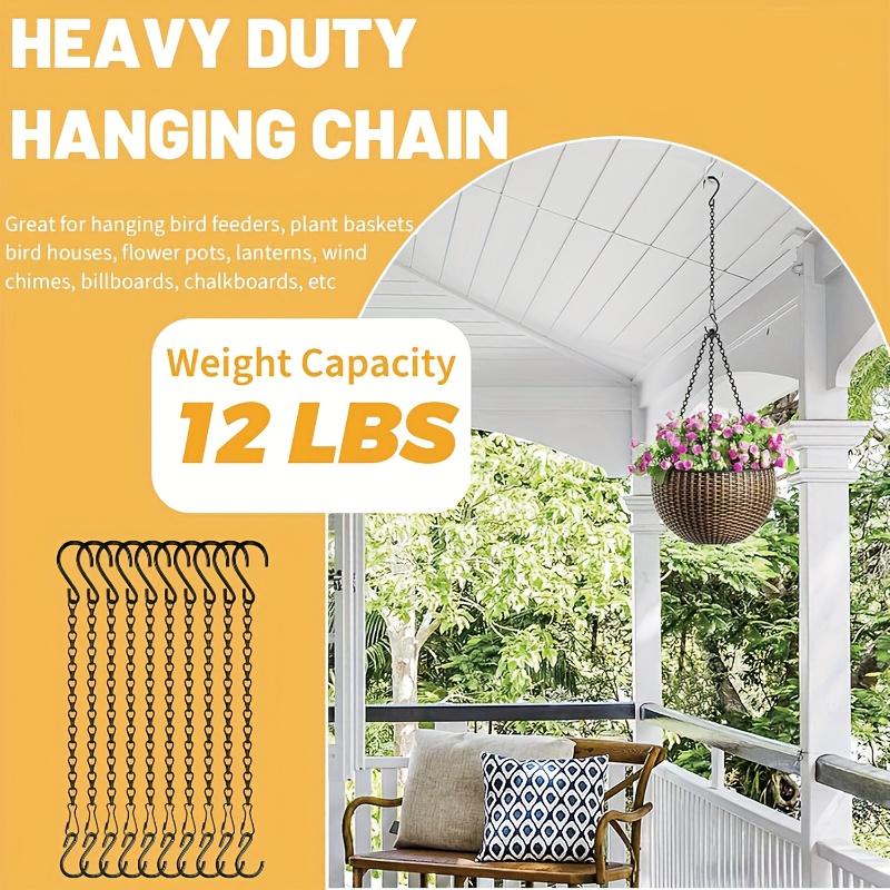 1pc Black Hanging Chain with S Hook - Adjustable Iron Plant Hanger,11.4 Inch,for Indoor/Outdoor, Ideal for Hanging Plants, Bird