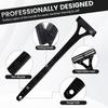 Back Shaver for Men with Foldable Long Handle, Premium Stainless Steel Body & Back Hair Trimmer, Repl aceable Safety Blades, Wet or Dry Use