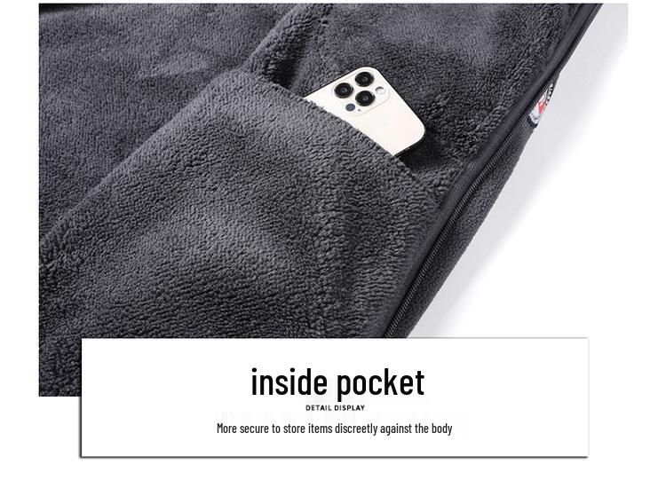 Men's Plush Fleece Jacket - Thick, Warm, Windproof Cardigan for Autumn/Winter with Stand Collar.