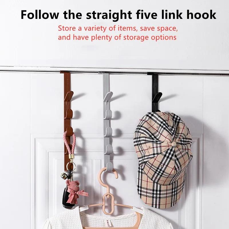 4pc Bedroom Door Hanger Clothes Hanging Rack Over The Door Plastic Home Storage Organization Hooks, Purse Holder For Bags Rails