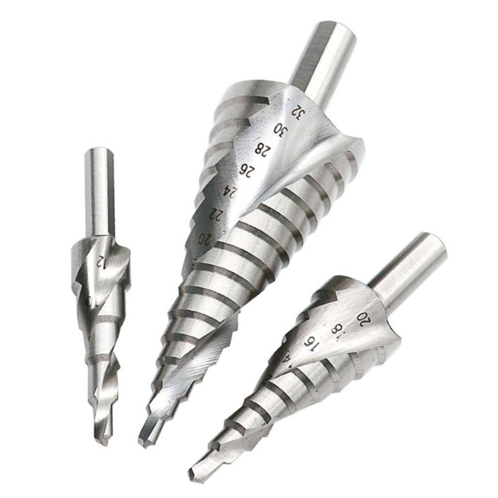 4-32/4-20/4-12MM HSS Step Cone Drill Bit Set High Speed Steel Spiral For Metal Cone Triangle Shank Hole Metal drill