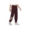 Nike Letter Print High Waist Drawstring Loose Knit Sports Pants Women Bottoms Burgundy FV8446-652