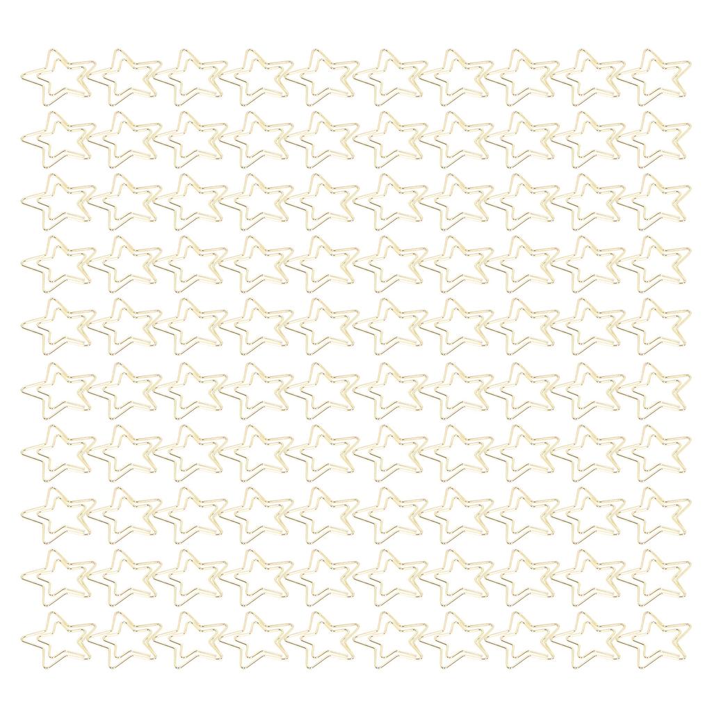 100Pcs Gold Paper Clips Durable Metal Rustproof Gold Fadeless Widely Used Cute Paper Clips for Home Office Star