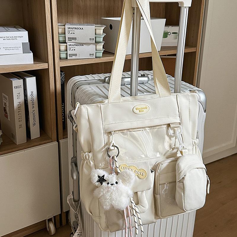 High-value messenger bag women's 2025 new cute Japanese bar pain bag large-capacity transparent junior high school shoulder bag