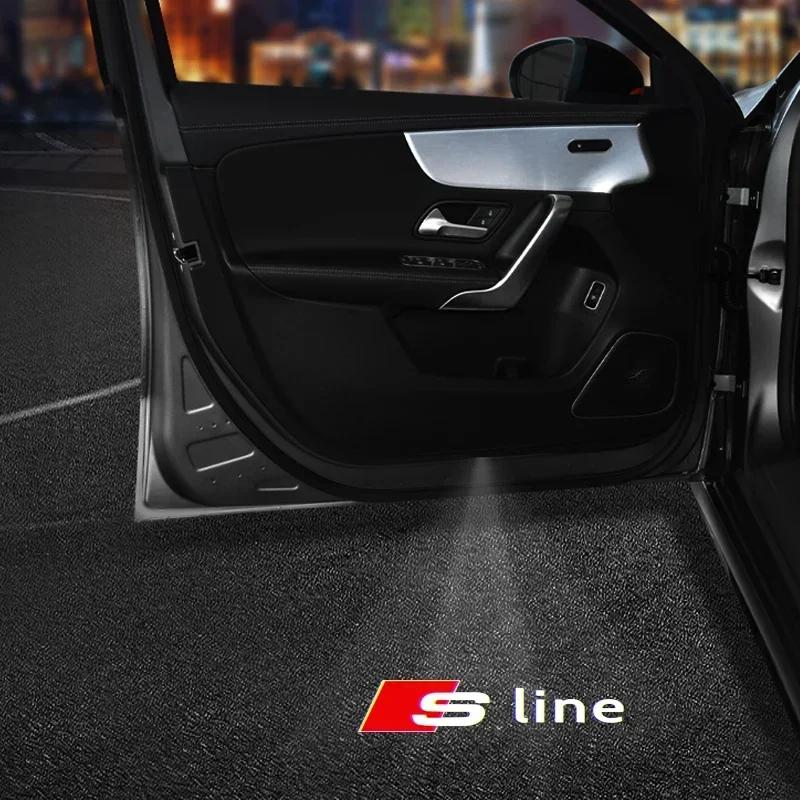 Car Door Decoration Laser Projector Logo Lights LED HD Welcome Lamp For 5rvdf A1 A3 8P 8V A4 A5 A6 A7 A8 Q3 Q5 Q7 Q8 Sline TT RS rvdf5