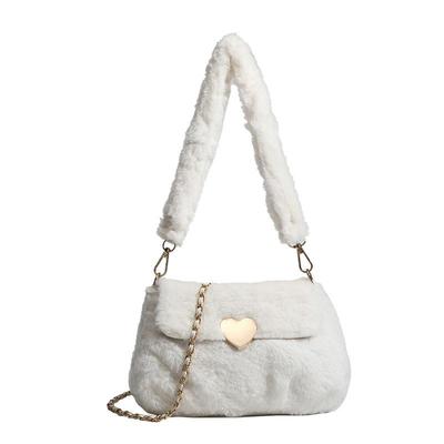 Autumn and Winter Cloud Lamb Fur Bag Women Plush Chain Bag Versatile Love Bag One-shoulder Crossbody Bag