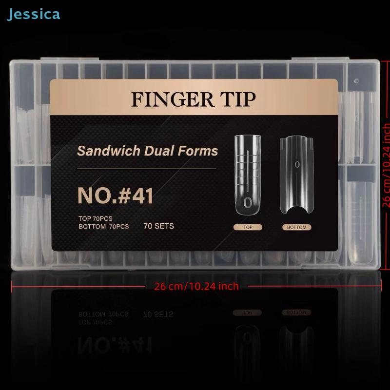 140/280pcs Sandwich Dual Nail Forms Extensions-Dual Forms Top Bottom Mold Long Square Almond Nail Art Forms Manicure Tool