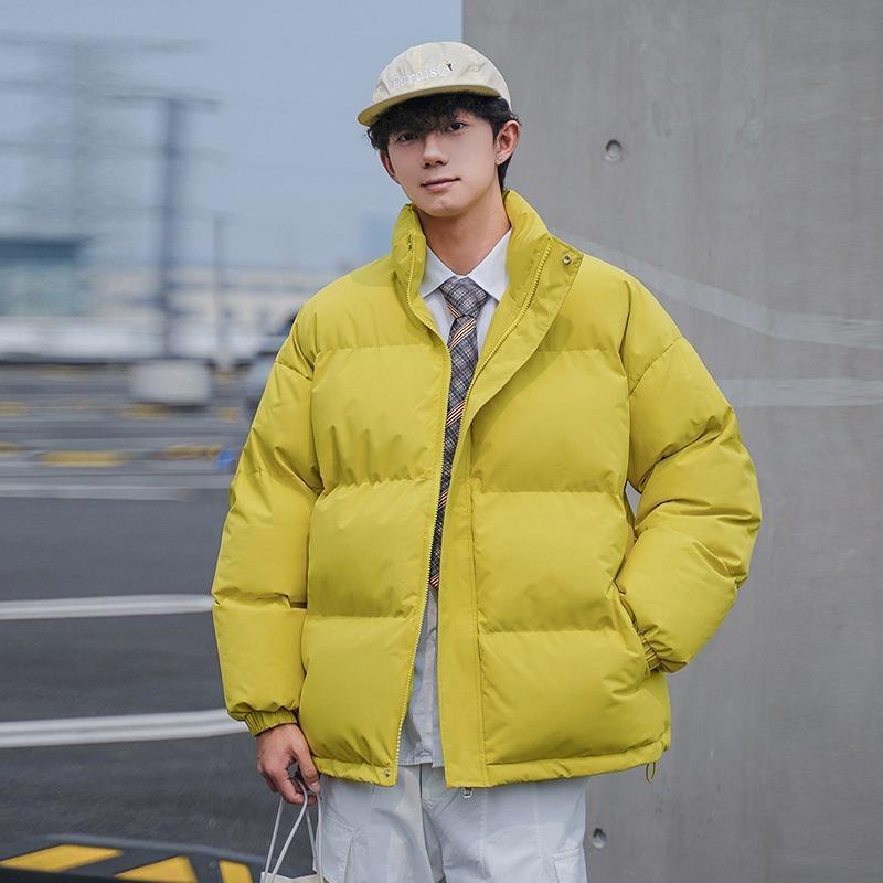 

Однотонная пуховая хлопковая одежда мужская осенне-зимняя утолщенная новая хлопковая одежда модный бренд свободная для мальчиков одежда-хлеб куртка 3XL флуоресцентный зеленый