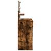 Makeup Vanity with LED Lighting Smoked Oak Finish 100 x 40 x 130 cm