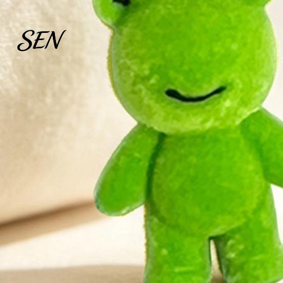 Hanging Frog Keychain Flocked Resin for Backpacks, 3D Plush Decorative Key Animal Ring, Ornament Bag Charm, Gift Lovers Backpacks