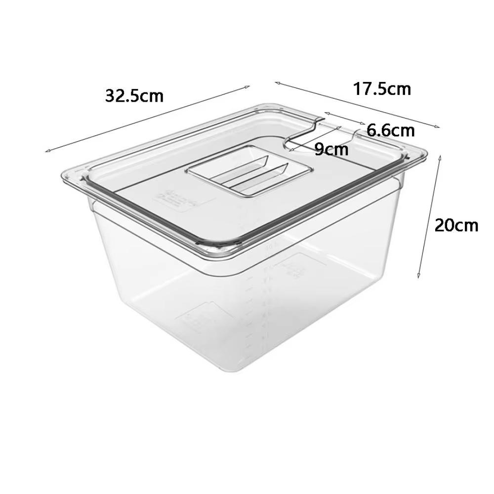 

6L Sous Vide Cooker Container Transparent Food Grade Material with Lid Thickened Water Tank Immersion Cooking 6L