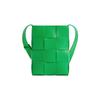 Silver Finish Magnetic Buckle Calfskin Shoulder Crossbody Phone Bag Men Bags Green 729298VBWD33724