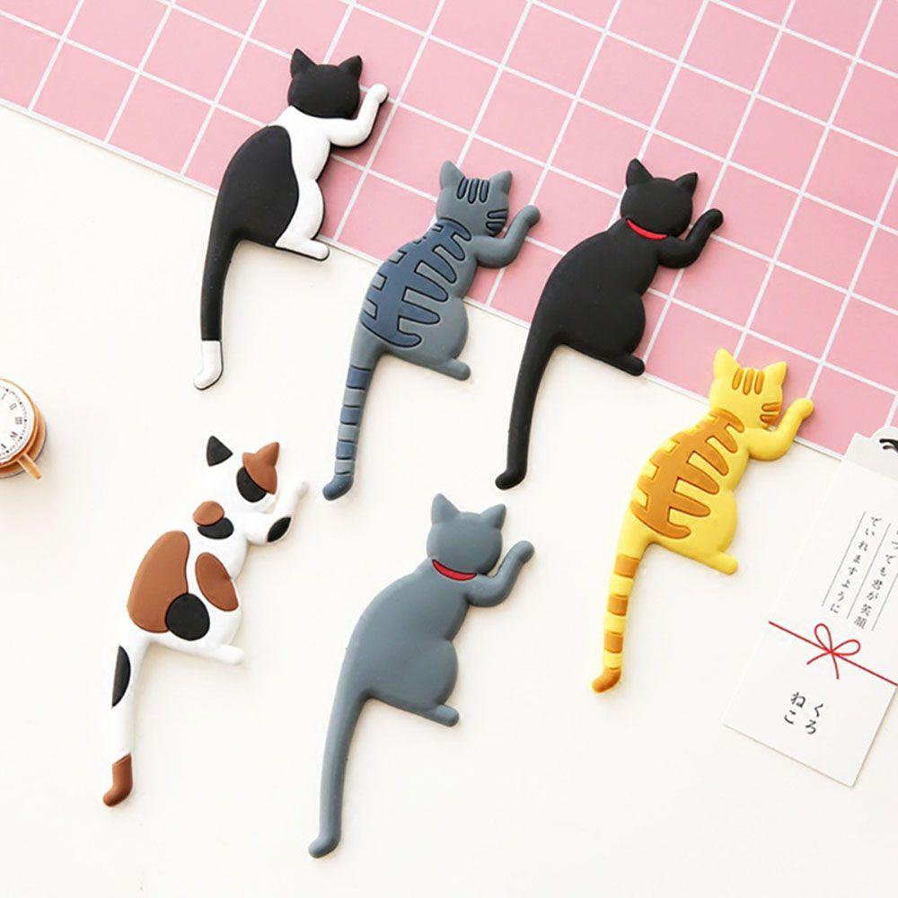 Novelty Cartoon Multifunctional Cat Fridge Magnet Refrigerator Sticker Hooks
