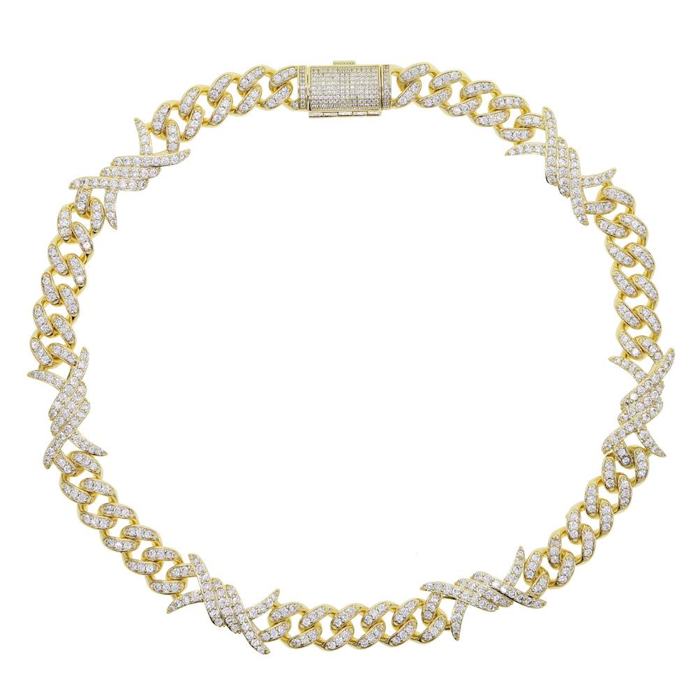 Zircon Cuban Chain: Versatile Cross-Border Hip-Hop Jewelry, European & American Fashion for Couples