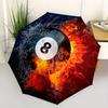 Flame & Water: The Ultimate Billiard Ball ArtworkUmbrella, Portable 3-Fold Umbrella for Men & Women,Christmas Gift ES159