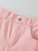 Single-piece girls' wide-leg straight-leg jeans with a fashionable, casual, trendy, and cute pink 3D bow.