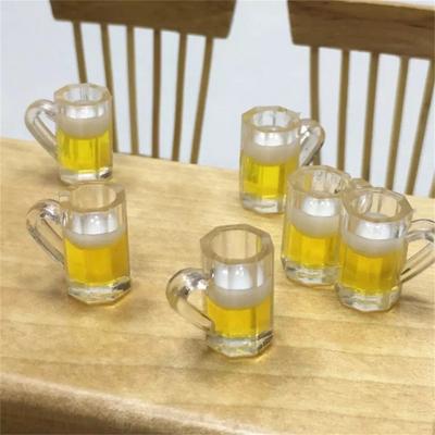 5Pcs Delicate Exquisite Decorative Resin 1/12 Dollhouse Miniature Cup Drinks Model Toy for Children Pretend Food