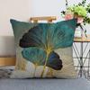 45x45cm Ginkgo Leaf Polyester Cushion Cover Black Gold  Lumbar Pillow  Living Room Chair Sofa Home Decor Gift