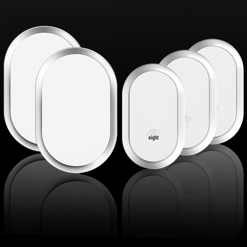 Wireless Doorbell for Home: Battery & DC Powered, No Plug-In, 3 Receivers, 2 Transmitters, Waterproof Model1 серебряный