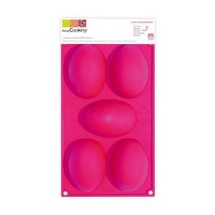 Mold - SCRAPCOOKING - 5 Easter Eggs - Silicone - Pink - Freezer and Dishwasher Safe