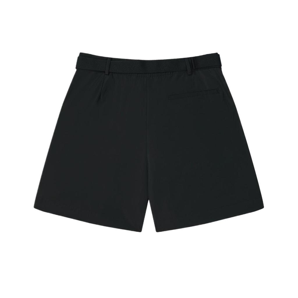 Fila Milano Series Solid Color Three-Quarter Casual Shorts Women Shorts Black F11W525803F-BK