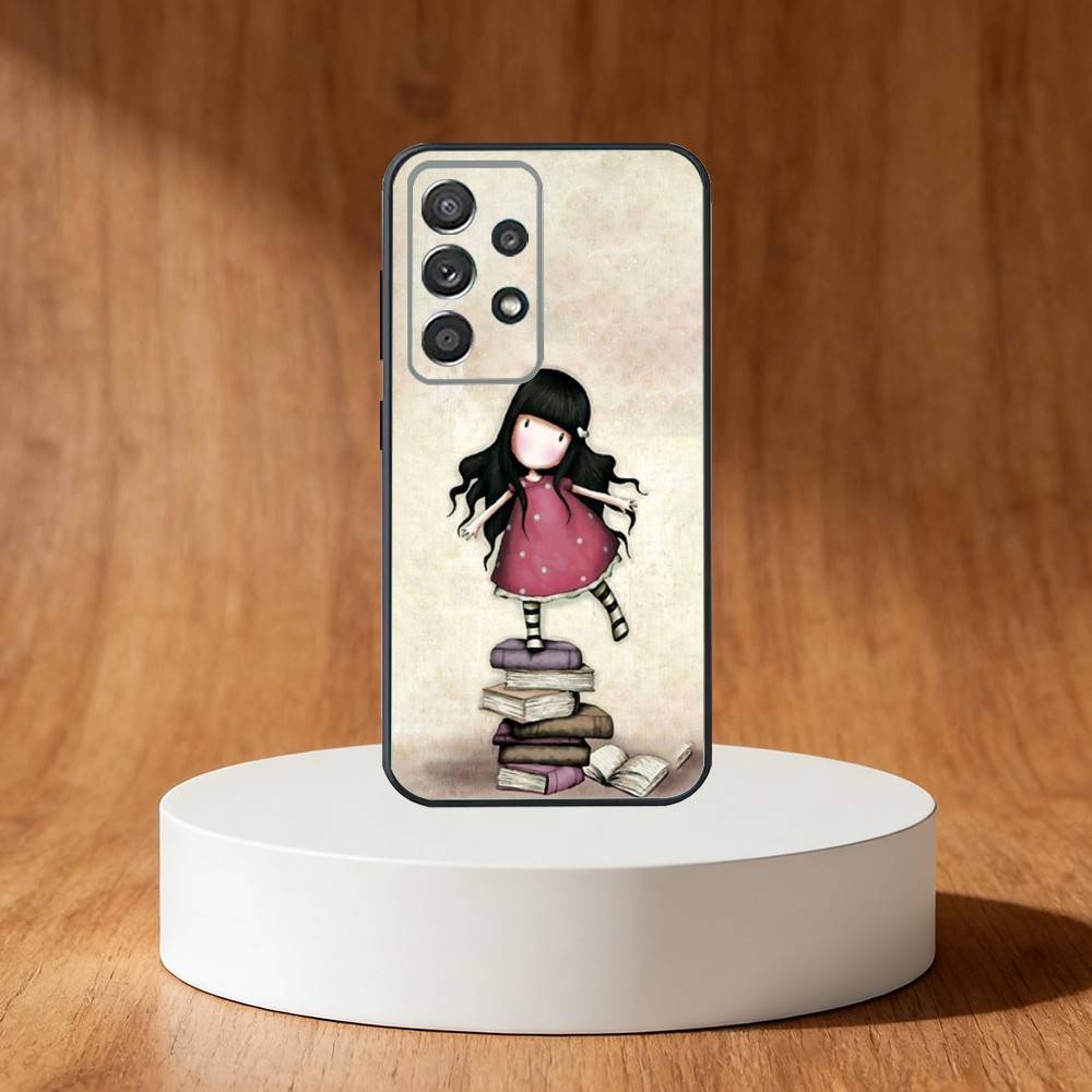 Lovely S-Santoro G-Gorjuss Series Phone Case For Samsung S25,S24,S21,S22,S23,S30,Ultra,S20,Plus,Fe,Note,10,9,5G Black Cover