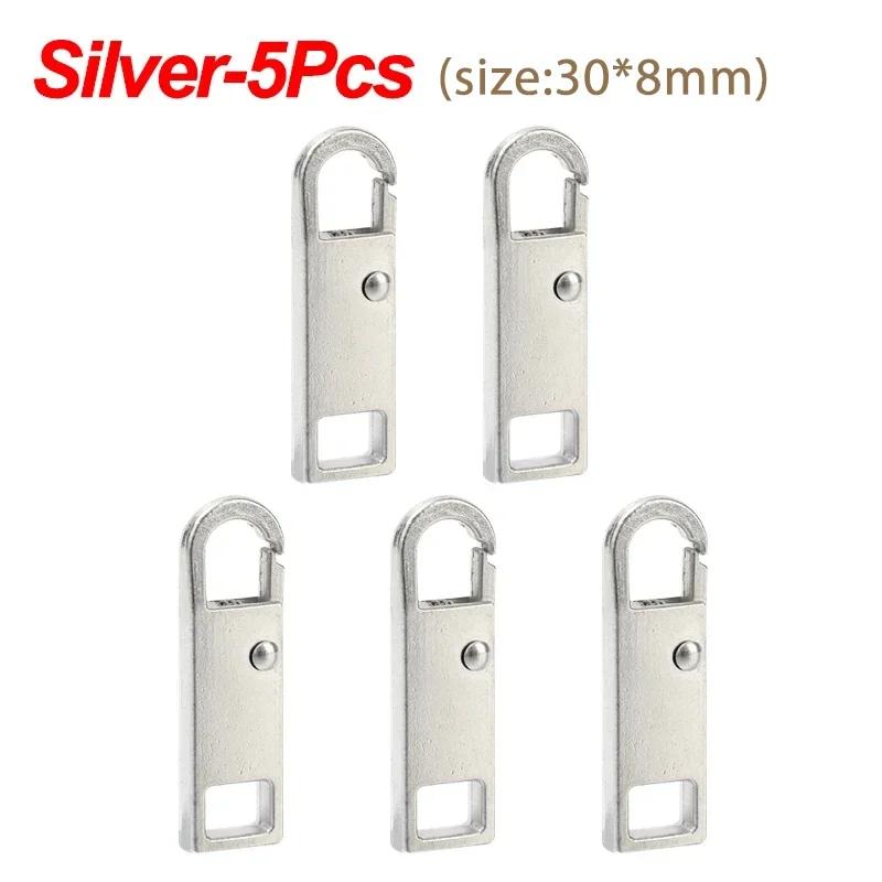 1/10pcs Durable Tool Free Zipper Repair Instant Replacement Metal Pull Slider Universal Detachable for Luggage Bags Clothing