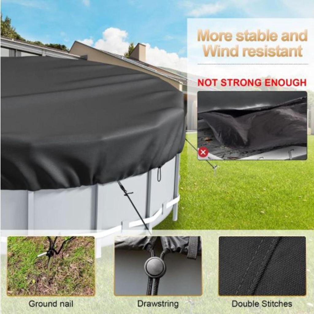 6/8/10/12ft Round Swimming Pool Covers ForAbove Ground Pools Hot Tub Cover Solar Covers Heavy Duty Tear Resistant Pool Cover