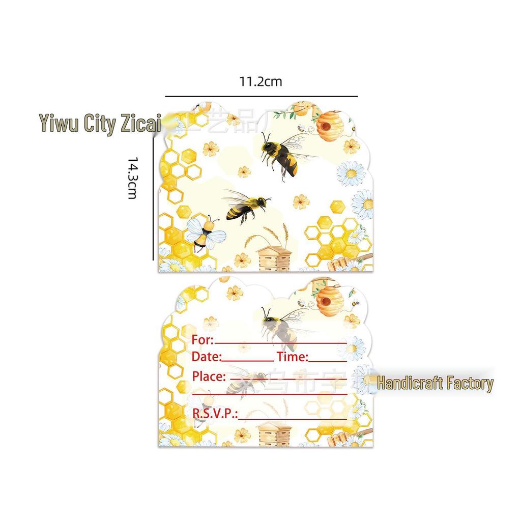 Spring Bee-Themed Birthday Party Disposable Tableware Set: Tablecloth, Napkins, Plates, Decorations.