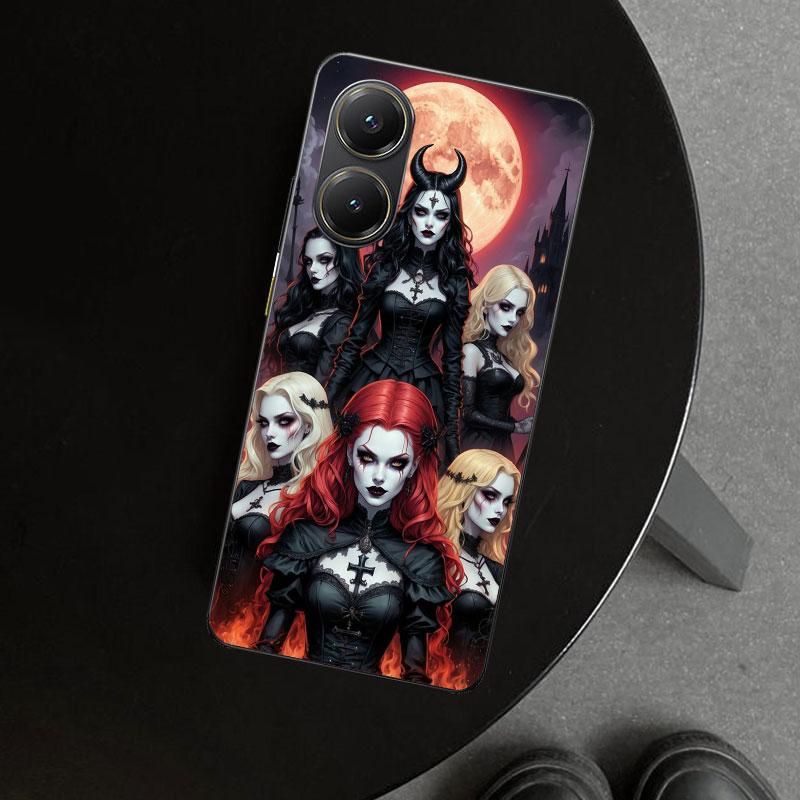 Halloween Moon Witch Horror Phone Case Cover for Xiaomi Poco X6 X5 X7 Pro F7 Ultra Redmi 15C 15 13C 13 12C 12 10C 10 10A 9C 9A 9