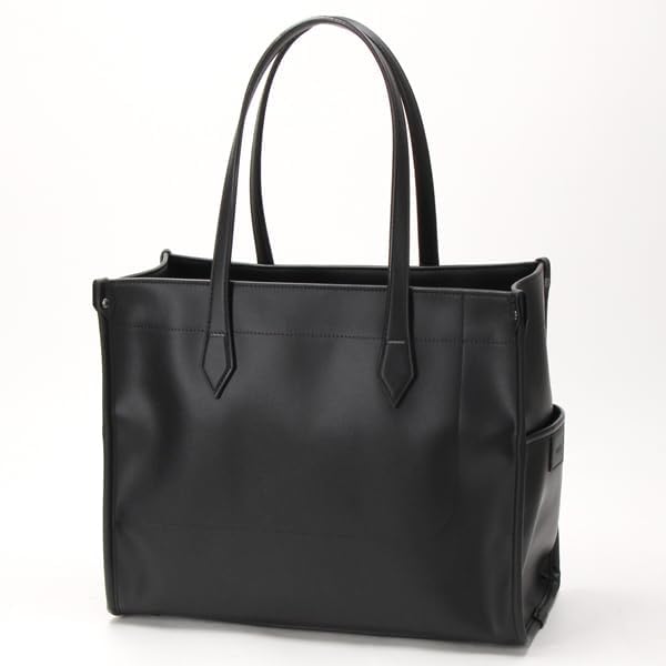 Tote Bag Recycled Leather Binder A4 Tote Bag 4000301 Black [Isaac] (10)