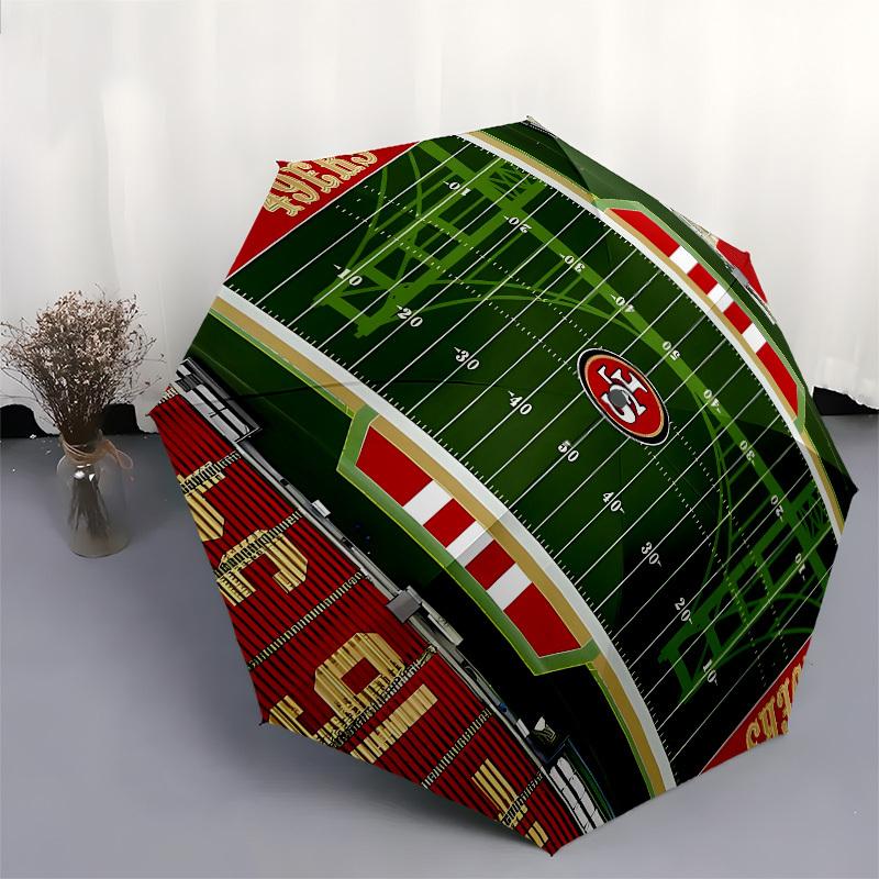 49ers, Stadium Automatic Opening and Closing, 8 rib Structure Portable Umbrella, Suitable for Men and Women in All Seasons Perfect Gift for