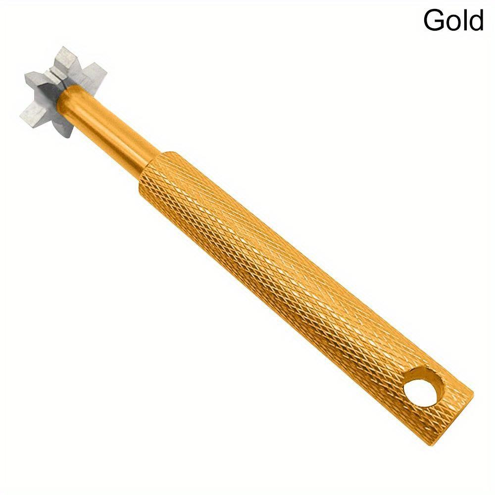1 stk 6 Blad Jern Kile Face Golfkøller og Kile Face Groove Skarper Rengjøringsmiddel Uttrekkbar Rulle Golf Rengjøringskniv for V U Firkant