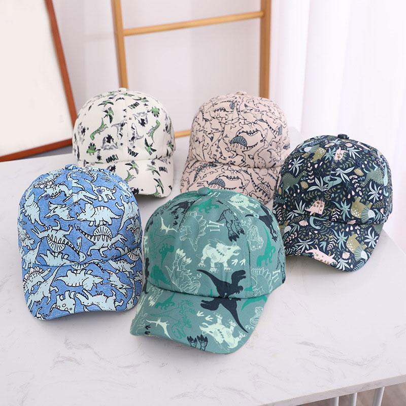 Print Dinosaur Children Baseball Cap Fashion Boys Sunshade Peaked Caps 2-6Year Kids Duck Tongue Hat Baby Outdoor Sunshade Visors