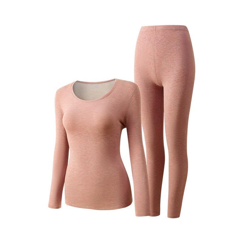 Brand Matching Style Cashmere Thermal Underwear Set for Couples: Women's Autumn/Winter Warm Rabbit Wool Base Layer Top and Bottom