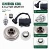 Fits Husqvarna 435 440 440E 445 450 450E Ignition Coil Clutch Drum Kit Spark Plug Worm Gear Needle Bearing 578097901 573935701
