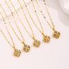 Necklace Light Luxury High Sense Niche Titanium Steel Necklace Trendy Brand Four-leaf Clover Rotatable Temperament Versatile Zircon Necklace Women