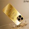 Gold Print Patterned Tempered Glass Design for iPhone16 17 Pro Max 15 14 13 12 11 ProMax Phone Case Camera Cover Shockproof H