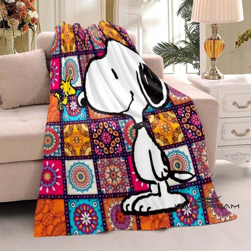 3D-Printed Classic Comic Theme Snoopy Fluffy Blanket Home Decor Collection: Sofa Throws & Shawls, Camping Blankets