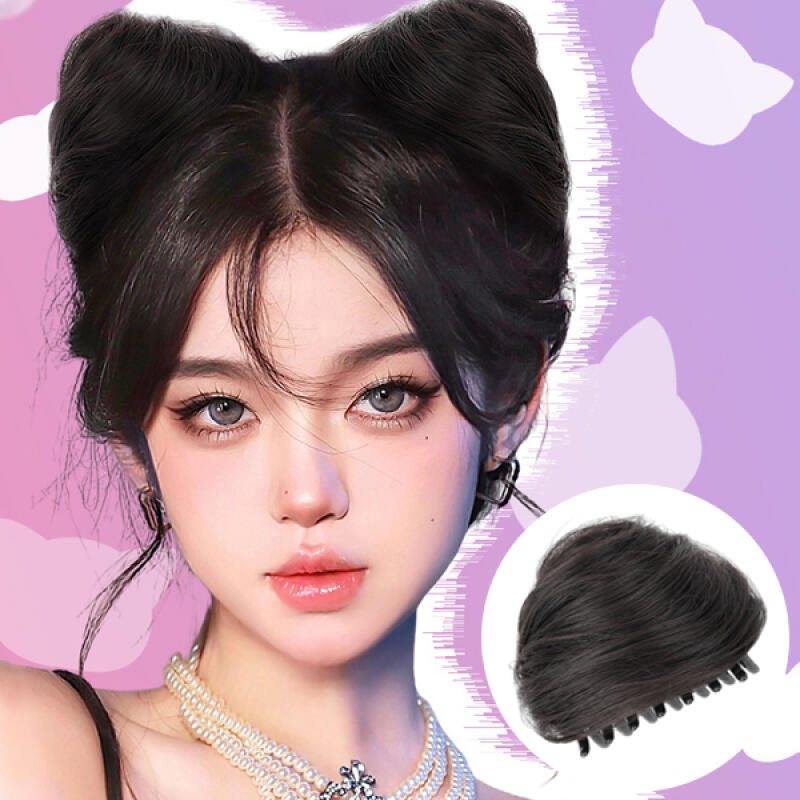 

Tiss cat ear hairpiece wig hair clip bright brown