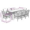 VidaXL 9-Piece Garden Dining Set with Cushions, Patio Table and Chairs, Outdoor Furniture for Terrace, Modern, 3212023