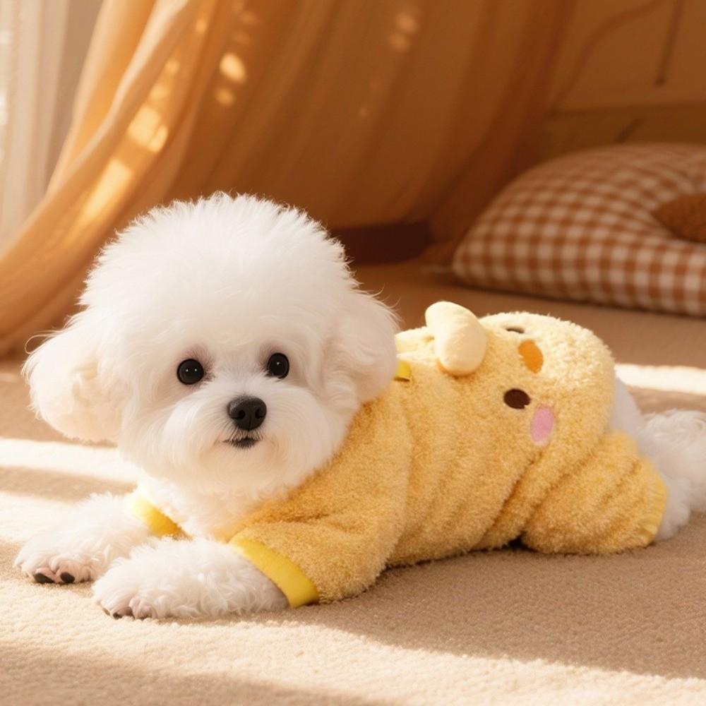 Cozy Dog Plush Jumpsuit Soft Fleece Winter Dog Clothes Four Legged Plush Coat  Daily Walk