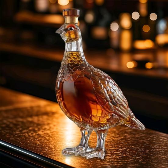 Trójwymiarowy Zwierzęcy Karafka do Whiskey, Dekoracyjna Butelka do Whiskey 350ml, Szklana Butelka na Likier w Kształcie Ptaka, Artystyczna Karafka do Wina Whiskey Likierów Dekoracja Domowego Baru