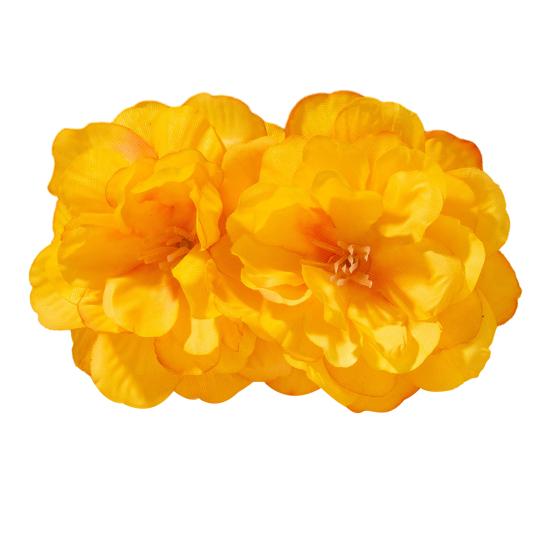 Women Boho Flower Earrings Lightweight Fabric Yellow Flower Ear Studs Holiday Earrings for Parties Beach Summer Vacation