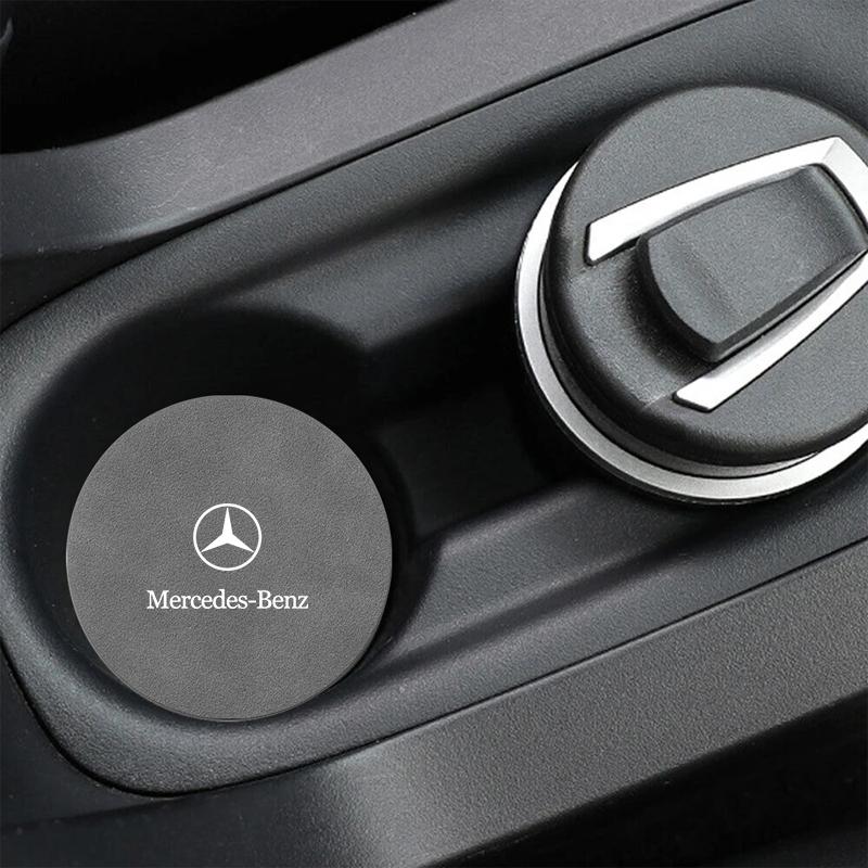 Badge Car Cup Coaster Waterproof Non-Slip Sift-Proof Spill Saucer For Mercedes-Benz AMG C500 C200 C300 A B C E GLA CLA GLK GL ML GLE W204 W205 W203