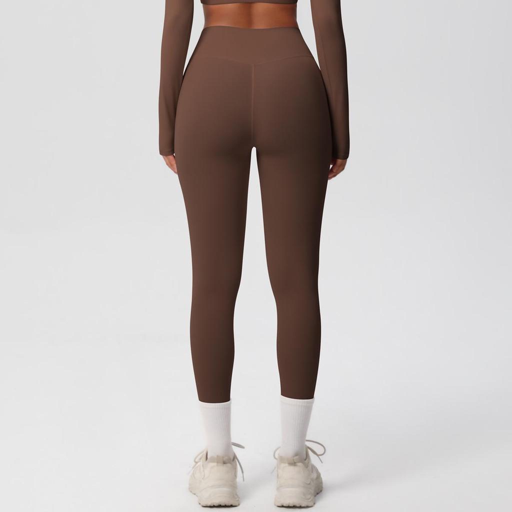 High-Waist Quick-Dry Double-Sided Brushed Yoga Pants for Running and Fitness Moisture-Wicking Athletic Tights